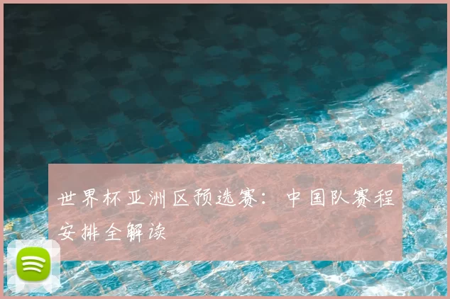 世界杯亚洲区预选赛：中国队赛程安排全解读